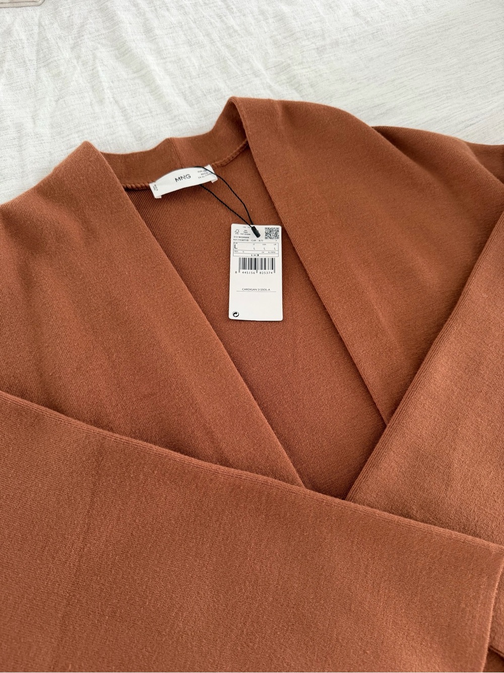 Mango Terracotta Wrap Cardigan